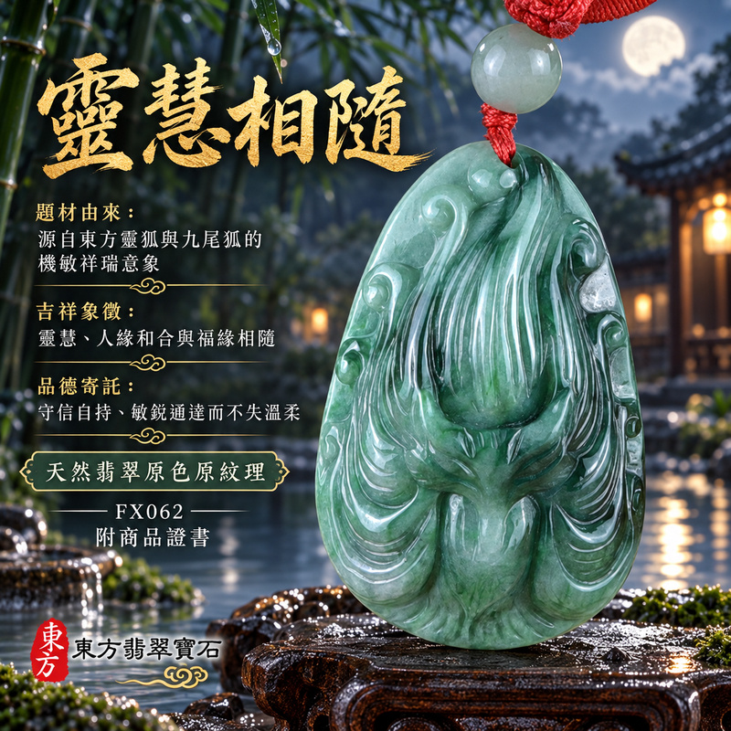 已售出可訂做｜翡翠狐狸項鍊玉珮｜靈巧敏銳・智慧圓融・和合順遂・福運相隨・平安吉祥｜天然A貨翡翠・緬甸玉・綠色・糯種｜狐狸｜狐狸玉珮・狐狸玉墜・狐狸吊墜・翡翠狐狸牌・狐狸項鍊・緬甸玉項鍊・A貨翡翠項鍊｜FX062｜男女翡翠項鍊・送禮收藏｜客製化訂做翡翠狐狸玉珮、翡翠狐狸玉墜、翡翠狐狸吊墜、翡翠狐狸項鍊｜附A貨翡翠雙證書・東方翡翠寶石