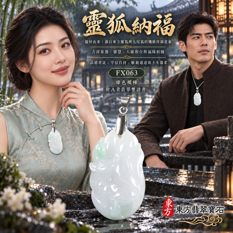 翡翠狐狸項鍊玉珮|靈巧敏銳・智慧圓融・和合順遂・福運相隨・平安吉祥・招財納福・福壽安康・九尾呈祥|天然A貨翡翠・緬甸玉・綠色・糯種|九尾狐狸、招財、人緣、桃花,狐仙|狐狸玉珮・狐狸玉墜・狐狸吊墜・翡翠狐狸牌・狐狸項鍊・緬甸玉項鍊・A貨翡翠項鍊|FX063|男女翡翠項鍊・送禮收藏|客製化訂做翡翠狐狸玉珮、翡翠狐狸玉墜、翡翠狐狸吊墜、翡翠狐狸項鍊|附A貨翡翠雙證書・東方翡翠寶石 翡翠狐狸項鍊玉珮|靈巧敏銳・智慧圓融・和合順遂・福運相隨・平安吉祥・招財納福・福壽安康・九尾呈祥|天然A貨翡翠・緬甸玉・綠色・糯種|九尾狐狸、招財、人緣、桃花,狐仙|狐狸玉珮・狐狸玉墜・狐狸吊墜・翡翠狐狸牌・狐狸項鍊・緬甸玉項鍊・A貨翡翠項鍊|FX063|男女翡翠項鍊・送禮收藏|客製化訂做翡翠狐狸玉珮、翡翠狐狸玉墜、翡翠狐狸吊墜、翡翠狐狸項鍊|附A貨翡翠雙證書・東方翡翠寶石