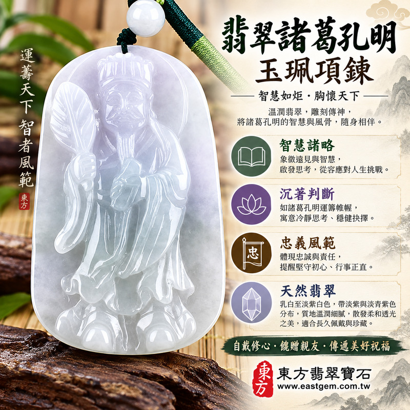 (已出售勿下標,可訂做)|翡翠諸葛孔明玉珮項鍊|臥龍武侯智慧謀略・沉著判斷・忠誠守義・事業順遂・貴人相助・平安守護・前程光明|A貨翡翠糯種春帶彩・乳白淡紫細膩玉質・緬甸玉・諸葛亮玉墜KN177|客製化訂做諸葛孔明吊墜|附A貨翡翠雙證書1 (已出售勿下標,可訂做)|翡翠諸葛孔明玉珮項鍊|臥龍武侯智慧謀略・沉著判斷・忠誠守義・事業順遂・貴人相助・平安守護・前程光明|A貨翡翠糯種春帶彩・乳白淡紫細膩玉質・緬甸玉・諸葛亮玉墜KN177|客製化訂做諸葛孔明吊墜|附A貨翡翠雙證書1