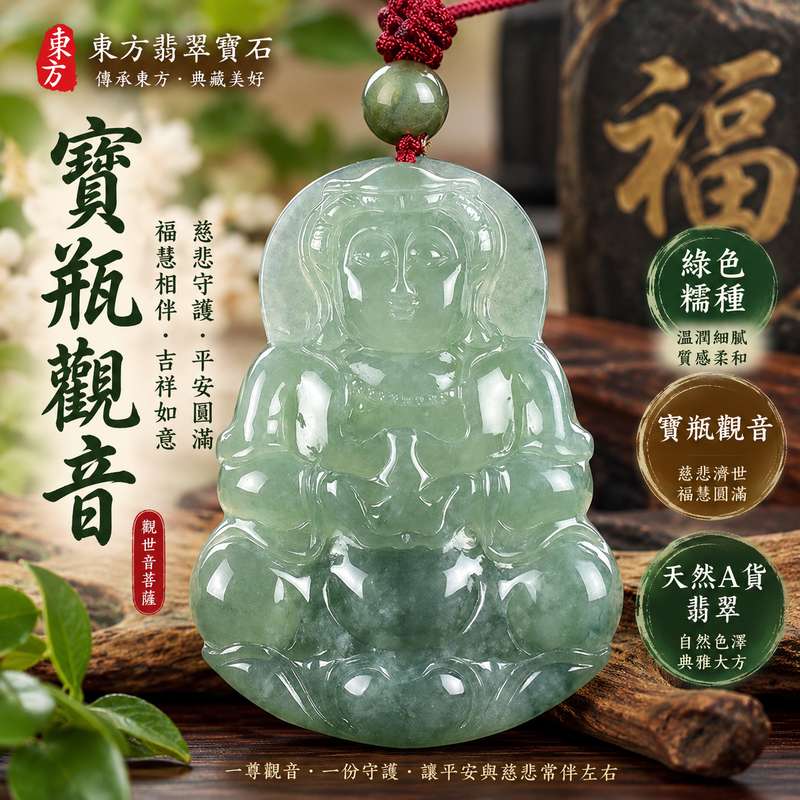 綠色糯種寶瓶觀音觀世音菩薩翡翠玉珮 I 慈悲守護平安吉祥寶瓶納福圓滿祝願 GY778 福慧相伴祥和安定 I 緬甸A貨翡翠觀世音菩薩玉珮附雙證書 I 綠色天然色澤糯潤質感傳統玉文化祝福 I 適合日常佩戴珍藏送禮祈願平安圓滿福氣相隨客製化訂做翡翠觀音吊墜項鍊東方翡翠寶石1 綠色糯種寶瓶觀音觀世音菩薩翡翠玉珮 I 慈悲守護平安吉祥寶瓶納福圓滿祝願 GY778 福慧相伴祥和安定 I 緬甸A貨翡翠觀世音菩薩玉珮附雙證書 I 綠色天然色澤糯潤質感傳統玉文化祝福 I 適合日常佩戴珍藏送禮祈願平安圓滿福氣相隨客製化訂做翡翠觀音吊墜項鍊東方翡翠寶石1