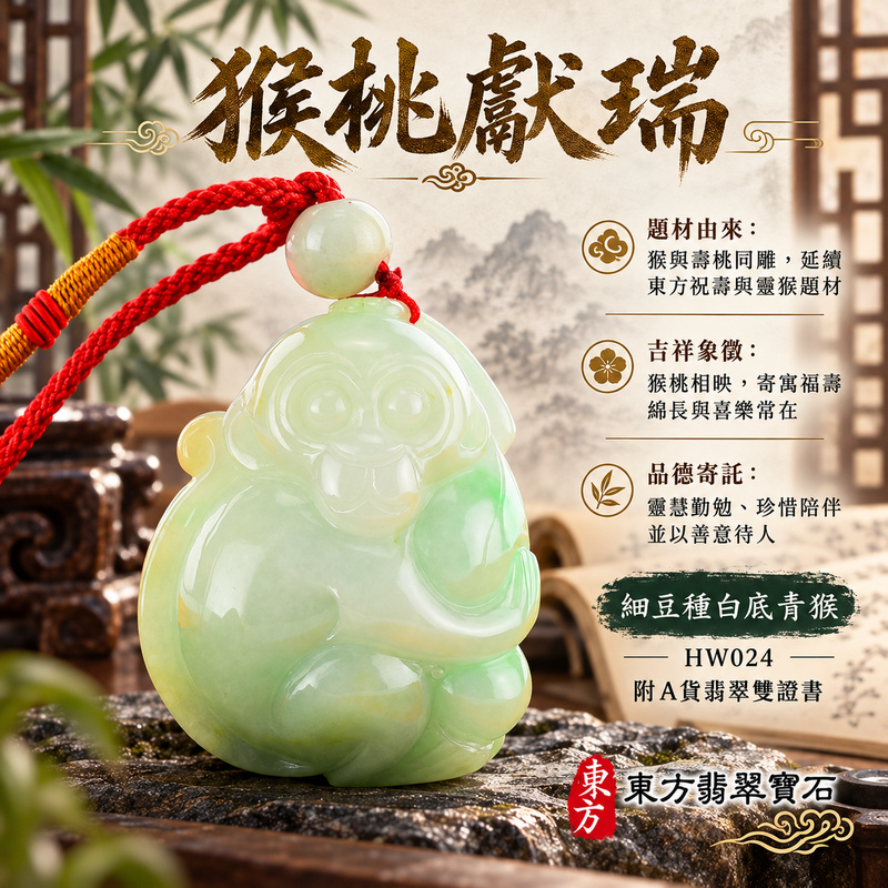 已售出可訂做|翡翠生肖猴項鍊玉珮|聰慧靈巧・積極進取・福運相隨・前程順遂・平安吉祥・福壽安康・封侯進祿|天然A貨翡翠・緬甸玉・白底青・細豆種|猴抱桃,玉猴騰祥|猴玉珮・猴玉墜・猴吊墜・翡翠猴牌・猴項鍊・緬甸玉項鍊・A貨翡翠項鍊|HW024|男女翡翠項鍊・送禮收藏|客製化訂做翡翠猴玉珮、翡翠猴玉墜、翡翠猴吊墜、翡翠猴項鍊|附A貨翡翠雙證書・東方翡翠寶石 已售出可訂做|翡翠生肖猴項鍊玉珮|聰慧靈巧・積極進取・福運相隨・前程順遂・平安吉祥・福壽安康・封侯進祿|天然A貨翡翠・緬甸玉・白底青・細豆種|猴抱桃,玉猴騰祥|猴玉珮・猴玉墜・猴吊墜・翡翠猴牌・猴項鍊・緬甸玉項鍊・A貨翡翠項鍊|HW024|男女翡翠項鍊・送禮收藏|客製化訂做翡翠猴玉珮、翡翠猴玉墜、翡翠猴吊墜、翡翠猴項鍊|附A貨翡翠雙證書・東方翡翠寶石