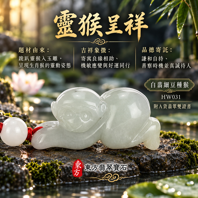 已售出可訂做|翡翠生肖猴項鍊玉珮|聰慧靈巧・積極進取・福運相隨・前程順遂・平安吉祥・封侯進祿|天然A貨翡翠・緬甸玉・白翡・細豆種|跪趴的猴子,猴貴人|猴玉珮・猴玉墜・猴吊墜・翡翠猴牌・猴項鍊・緬甸玉項鍊・A貨翡翠項鍊|HW031|男女翡翠項鍊・送禮收藏|客製化訂做翡翠猴玉珮、翡翠猴玉墜、翡翠猴吊墜、翡翠猴項鍊|附A貨翡翠雙證書・東方翡翠寶石 已售出可訂做|翡翠生肖猴項鍊玉珮|聰慧靈巧・積極進取・福運相隨・前程順遂・平安吉祥・封侯進祿|天然A貨翡翠・緬甸玉・白翡・細豆種|跪趴的猴子,猴貴人|猴玉珮・猴玉墜・猴吊墜・翡翠猴牌・猴項鍊・緬甸玉項鍊・A貨翡翠項鍊|HW031|男女翡翠項鍊・送禮收藏|客製化訂做翡翠猴玉珮、翡翠猴玉墜、翡翠猴吊墜、翡翠猴項鍊|附A貨翡翠雙證書・東方翡翠寶石