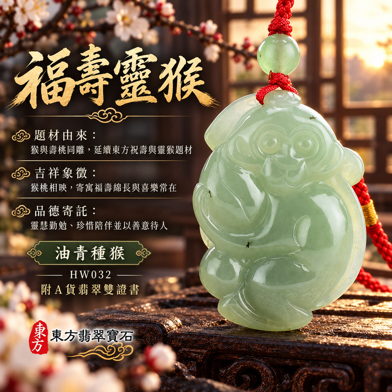 已售出可訂做|翡翠生肖猴項鍊玉珮|聰慧靈巧・積極進取・福運相隨・前程順遂・平安吉祥・萬事如意・福壽安康・封侯進祿|天然A貨翡翠・緬甸玉・油青・油青種|猴子抱桃,吉祥如意|猴玉珮・猴玉墜・猴吊墜・翡翠猴牌・猴項鍊・緬甸玉項鍊・A貨翡翠項鍊|HW032|男女翡翠項鍊・送禮收藏|客製化訂做翡翠猴玉珮、翡翠猴玉墜、翡翠猴吊墜、翡翠猴項鍊|附A貨翡翠雙證書・東方翡翠寶石 已售出可訂做|翡翠生肖猴項鍊玉珮|聰慧靈巧・積極進取・福運相隨・前程順遂・平安吉祥・萬事如意・福壽安康・封侯進祿|天然A貨翡翠・緬甸玉・油青・油青種|猴子抱桃,吉祥如意|猴玉珮・猴玉墜・猴吊墜・翡翠猴牌・猴項鍊・緬甸玉項鍊・A貨翡翠項鍊|HW032|男女翡翠項鍊・送禮收藏|客製化訂做翡翠猴玉珮、翡翠猴玉墜、翡翠猴吊墜、翡翠猴項鍊|附A貨翡翠雙證書・東方翡翠寶石
