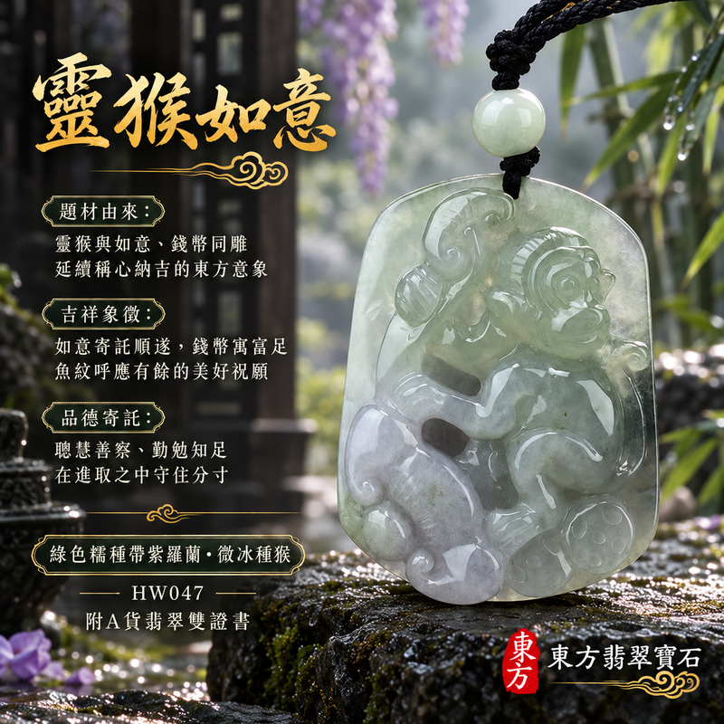 已售出可訂做|翡翠生肖猴項鍊玉珮|聰慧靈巧・積極進取・福運相隨・前程順遂・平安吉祥・萬事如意・招財納福・富足有餘|天然A貨翡翠・緬甸玉・綠色・紫羅蘭・糯種・微冰種・帶紫羅蘭|猴抱如意帶錢幣|猴玉珮・猴玉墜・猴吊墜・翡翠猴牌・猴項鍊・緬甸玉項鍊・A貨翡翠項鍊|HW047|男女翡翠項鍊・送禮收藏|客製化訂做翡翠猴玉珮、翡翠猴玉墜、翡翠猴吊墜、翡翠猴項鍊|附A貨翡翠雙證書・東方翡翠寶石 已售出可訂做|翡翠生肖猴項鍊玉珮|聰慧靈巧・積極進取・福運相隨・前程順遂・平安吉祥・萬事如意・招財納福・富足有餘|天然A貨翡翠・緬甸玉・綠色・紫羅蘭・糯種・微冰種・帶紫羅蘭|猴抱如意帶錢幣|猴玉珮・猴玉墜・猴吊墜・翡翠猴牌・猴項鍊・緬甸玉項鍊・A貨翡翠項鍊|HW047|男女翡翠項鍊・送禮收藏|客製化訂做翡翠猴玉珮、翡翠猴玉墜、翡翠猴吊墜、翡翠猴項鍊|附A貨翡翠雙證書・東方翡翠寶石