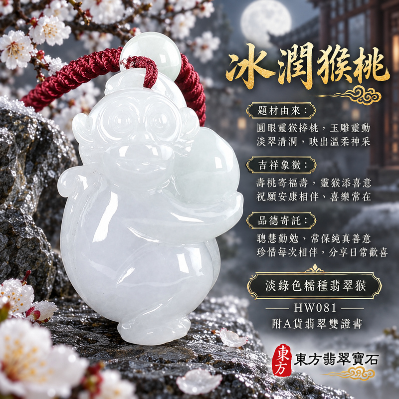 已售出可訂做|翡翠生肖猴項鍊玉珮|聰慧靈巧・積極進取・福運相隨・前程順遂・平安吉祥・萬事如意・福壽安康・封侯進祿|天然A貨翡翠・緬甸玉・淡綠色・糯種|猴子抱桃,吉祥如意|猴玉珮・猴玉墜・猴吊墜・翡翠猴牌・猴項鍊・緬甸玉項鍊・A貨翡翠項鍊|HW081|男女翡翠項鍊・送禮收藏|客製化訂做翡翠猴玉珮、翡翠猴玉墜、翡翠猴吊墜、翡翠猴項鍊|附A貨翡翠雙證書・東方翡翠寶石 已售出可訂做|翡翠生肖猴項鍊玉珮|聰慧靈巧・積極進取・福運相隨・前程順遂・平安吉祥・萬事如意・福壽安康・封侯進祿|天然A貨翡翠・緬甸玉・淡綠色・糯種|猴子抱桃,吉祥如意|猴玉珮・猴玉墜・猴吊墜・翡翠猴牌・猴項鍊・緬甸玉項鍊・A貨翡翠項鍊|HW081|男女翡翠項鍊・送禮收藏|客製化訂做翡翠猴玉珮、翡翠猴玉墜、翡翠猴吊墜、翡翠猴項鍊|附A貨翡翠雙證書・東方翡翠寶石