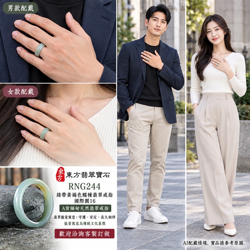 A貨緬甸天然翡翠戒指|綠帶黃褐色糯種翡翠戒指 國際圍16|俏色點綴 自然色澤層次 溫潤玉質觀感|寓意圓滿和合、平安順遂、吉祥如意、福氣常伴、情緣長久|翡翠玉戒 版指戒 男女對戒 情侶對戒|可客製訂做翡翠戒指、吊墜、玉珮、項鍊|RNG244|附A貨翡翠雙證書2 A貨緬甸天然翡翠戒指|綠帶黃褐色糯種翡翠戒指 國際圍16|俏色點綴 自然色澤層次 溫潤玉質觀感|寓意圓滿和合、平安順遂、吉祥如意、福氣常伴、情緣長久|翡翠玉戒 版指戒 男女對戒 情侶對戒|可客製訂做翡翠戒指、吊墜、玉珮、項鍊|RNG244|附A貨翡翠雙證書2