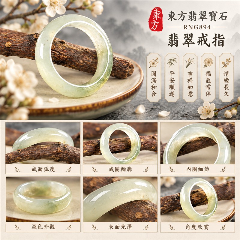 糯種白底青翡翠弧面戒指|RNG894|灰綠天然色澤・雲斑・細窄圓潤弧面戒身・柔和溫潤光澤|簡約中性翡翠玉戒、男女日常配戴、單戴疊搭與東方玉飾收藏|糯種白底青翡翠戒環・天然玉戒指・附鑑定證書|東方翡翠寶石專賣店 1 糯種白底青翡翠弧面戒指|RNG894|灰綠天然色澤・雲斑・細窄圓潤弧面戒身・柔和溫潤光澤|簡約中性翡翠玉戒、男女日常配戴、單戴疊搭與東方玉飾收藏|糯種白底青翡翠戒環・天然玉戒指・附鑑定證書|東方翡翠寶石專賣店 1