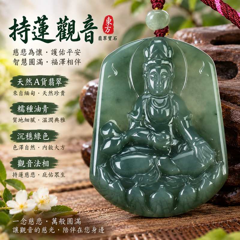 （已出售勿下標，可訂做）綠色糯種油青持蓮觀音觀世音菩薩翡翠玉珮 I 慈悲守護平安圓滿智慧相伴天然玉石雕刻特色 GY461 I 緬甸A貨翡翠持蓮觀音玉珮附雙證書 I 油青綠色溫潤質感觀音文化吉祥祝福日常佩戴送禮收藏 I 傳統玉文化慈悲智慧平安守護福澤圓滿寓意珍藏玉珮1