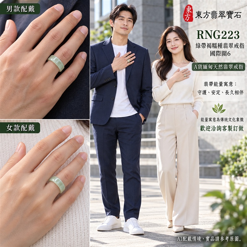 (已售出勿下標 可洽客製訂做)|A貨緬甸天然翡翠戒指|綠帶褐糯種翡翠戒指 國際圍6|俏色點綴 自然色澤層次 溫潤玉質觀感|寓意圓滿和合、平安順遂、吉祥如意、福氣常伴、情緣長久|翡翠玉戒 版指戒 男女對戒 情侶對戒|可客製訂做翡翠戒指、吊墜、玉珮、項鍊|RNG223|附A貨翡翠雙證書2 (已售出勿下標 可洽客製訂做)|A貨緬甸天然翡翠戒指|綠帶褐糯種翡翠戒指 國際圍6|俏色點綴 自然色澤層次 溫潤玉質觀感|寓意圓滿和合、平安順遂、吉祥如意、福氣常伴、情緣長久|翡翠玉戒 版指戒 男女對戒 情侶對戒|可客製訂做翡翠戒指、吊墜、玉珮、項鍊|RNG223|附A貨翡翠雙證書2
