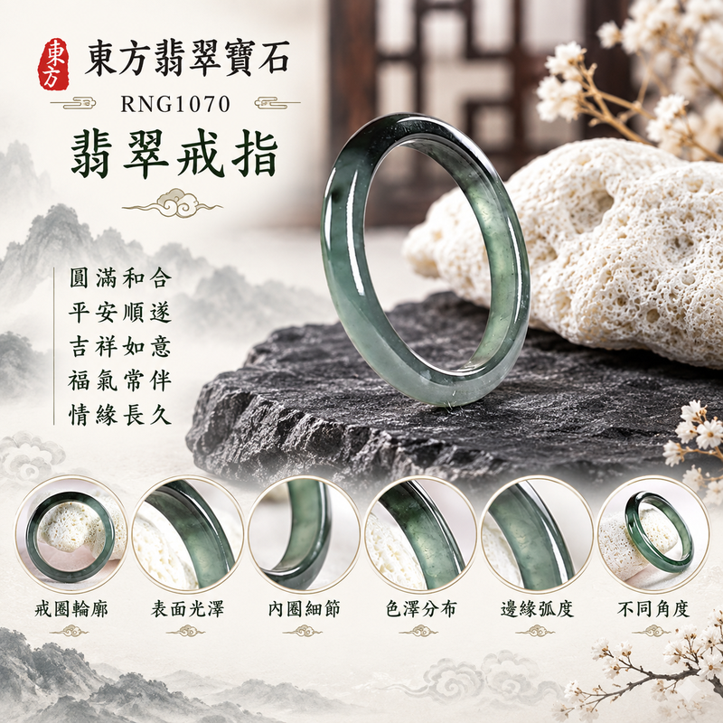 深綠油青種翡翠平口戒|RNG1070|灰綠天然色澤・天然玉石紋理・素面圓環戒身・沉穩油潤光澤|簡約中性翡翠玉戒、男女日常配戴、單戴疊搭與東方玉飾收藏|深綠油青種翡翠戒環・天然玉戒指・桃園門市・附鑑定證書|東方翡翠寶石專賣店 1 深綠油青種翡翠平口戒|RNG1070|灰綠天然色澤・天然玉石紋理・素面圓環戒身・沉穩油潤光澤|簡約中性翡翠玉戒、男女日常配戴、單戴疊搭與東方玉飾收藏|深綠油青種翡翠戒環・天然玉戒指・桃園門市・附鑑定證書|東方翡翠寶石專賣店 1