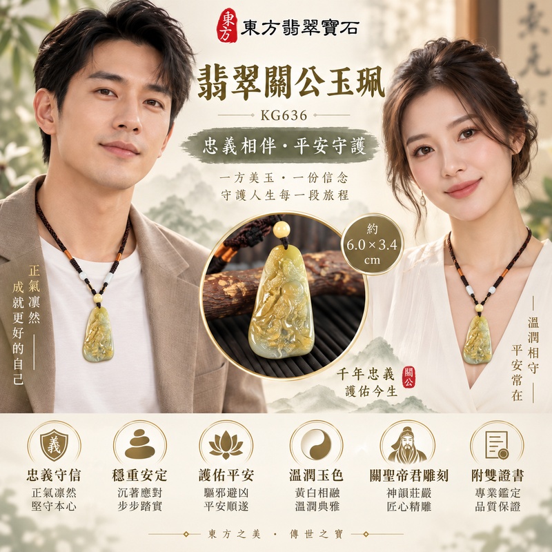 翡翠關公項鍊玉珮|關聖帝君側身踏勢・義勇開路・守志迎祥|瓜地馬拉翡翠・黃綠蜜色交融・動態浮雕|關公玉墜・關公牌玉珮KG636|客製化訂做各式翡翠關公吊墜玉珮項鍊|附雙證書2 翡翠關公項鍊玉珮|關聖帝君側身踏勢・義勇開路・守志迎祥|瓜地馬拉翡翠・黃綠蜜色交融・動態浮雕|關公玉墜・關公牌玉珮KG636|客製化訂做各式翡翠關公吊墜玉珮項鍊|附雙證書2