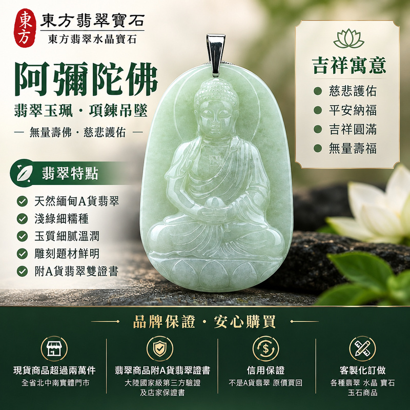A貨翡翠阿彌陀佛項鍊玉珮|無量壽佛 阿彌陀佛牌 玉墜吊墜・緬甸玉|淺綠細糯種・佛像雕刻溫潤端莊|慈悲護佑・平安納福・吉祥圓滿|FD050|附A貨翡翠雙證書・可客製化訂做翡翠阿彌陀佛吊墜玉珮項鍊1 A貨翡翠阿彌陀佛項鍊玉珮|無量壽佛 阿彌陀佛牌 玉墜吊墜・緬甸玉|淺綠細糯種・佛像雕刻溫潤端莊|慈悲護佑・平安納福・吉祥圓滿|FD050|附A貨翡翠雙證書・可客製化訂做翡翠阿彌陀佛吊墜玉珮項鍊1