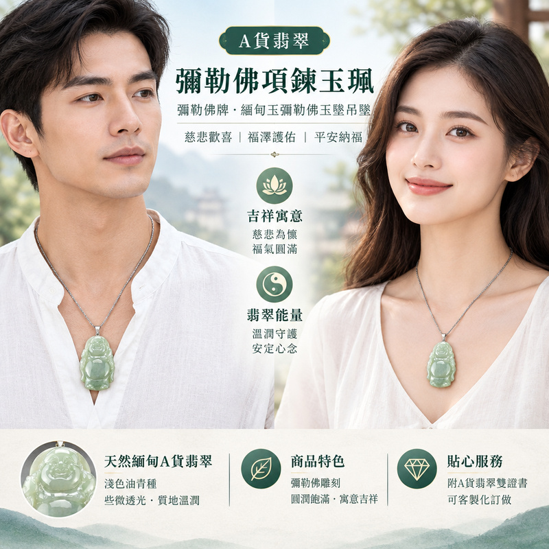 A貨翡翠彌勒佛項鍊玉珮|彌勒佛牌・緬甸玉彌勒佛玉墜吊墜|淺色油青種・些微透光・彌勒佛雕刻|慈悲歡喜・福澤護佑・平安納福|ML025|附A貨翡翠雙證書・可客製化訂做各種翡翠彌勒佛吊墜玉珮項鍊2 A貨翡翠彌勒佛項鍊玉珮|彌勒佛牌・緬甸玉彌勒佛玉墜吊墜|淺色油青種・些微透光・彌勒佛雕刻|慈悲歡喜・福澤護佑・平安納福|ML025|附A貨翡翠雙證書・可客製化訂做各種翡翠彌勒佛吊墜玉珮項鍊2