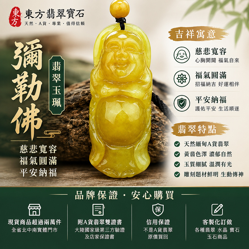 A貨翡翠彌勒佛項鍊玉珮|彌勒佛牌・緬甸玉彌勒佛玉墜吊墜|黃翡・笑佛雕刻・玉質溫潤|慈悲寬容・福氣圓滿・平安納福|ML097|附A貨翡翠雙證書・可客製化訂做翡翠彌勒佛吊墜玉珮項鍊1 A貨翡翠彌勒佛項鍊玉珮|彌勒佛牌・緬甸玉彌勒佛玉墜吊墜|黃翡・笑佛雕刻・玉質溫潤|慈悲寬容・福氣圓滿・平安納福|ML097|附A貨翡翠雙證書・可客製化訂做翡翠彌勒佛吊墜玉珮項鍊1