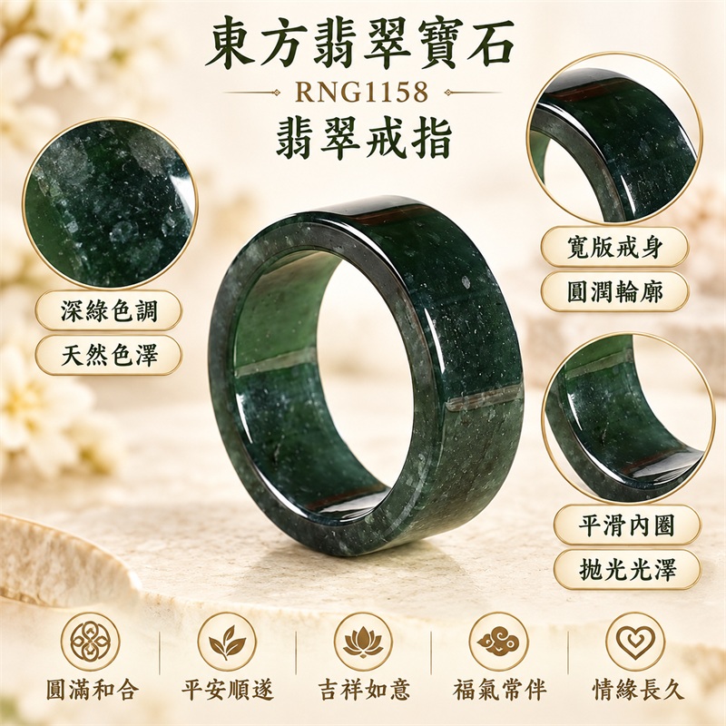花青種翡翠板指|RNG1158|深綠天然色澤・天然玉石紋理・寬版厚實板指戒身・沉穩油潤光澤|大器個性翡翠玉戒、男款拇指配戴、紀念送禮與東方玉石收藏|翡翠玉板指・寬版玉戒指・台南門市・附鑑定證書|東方翡翠寶石專賣店 1 花青種翡翠板指|RNG1158|深綠天然色澤・天然玉石紋理・寬版厚實板指戒身・沉穩油潤光澤|大器個性翡翠玉戒、男款拇指配戴、紀念送禮與東方玉石收藏|翡翠玉板指・寬版玉戒指・台南門市・附鑑定證書|東方翡翠寶石專賣店 1