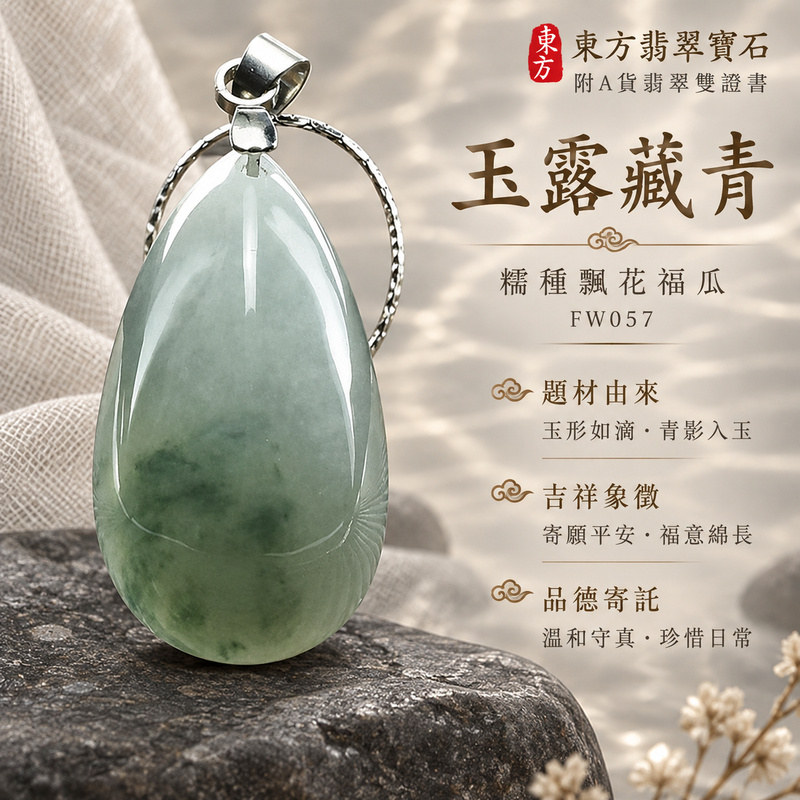 已售出可訂做｜翡翠福瓜項鍊玉珮｜福氣綿延・豐收圓滿・吉祥安泰｜天然A貨翡翠・緬甸玉・糯種・飄花｜福運連綿｜福瓜玉珮・福瓜玉墜・福瓜吊墜・福瓜項鍊｜FW057｜客製化訂做福瓜玉珮、福瓜玉墜、福瓜吊墜、福瓜項鍊｜附A貨翡翠雙證書