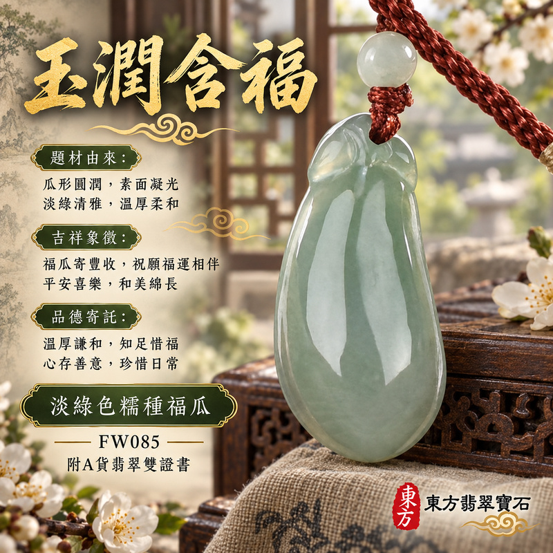 翡翠福瓜項鍊玉珮|福氣綿延・豐收圓滿・吉祥安泰|天然A貨翡翠・緬甸玉・糯種・淡綠色|福運連綿|福瓜玉珮・福瓜玉墜・福瓜吊墜・福瓜項鍊|FW085|客製化訂做福瓜玉珮、福瓜玉墜、福瓜吊墜、福瓜項鍊|附A貨翡翠雙證書 翡翠福瓜項鍊玉珮|福氣綿延・豐收圓滿・吉祥安泰|天然A貨翡翠・緬甸玉・糯種・淡綠色|福運連綿|福瓜玉珮・福瓜玉墜・福瓜吊墜・福瓜項鍊|FW085|客製化訂做福瓜玉珮、福瓜玉墜、福瓜吊墜、福瓜項鍊|附A貨翡翠雙證書