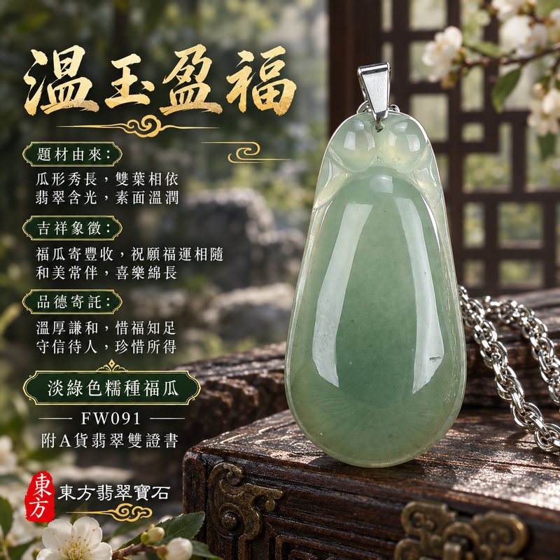 翡翠福瓜項鍊玉珮|福氣綿延・豐收圓滿・吉祥安泰|天然A貨翡翠・緬甸玉・糯種・淡綠色|福運連綿|福瓜玉珮・福瓜玉墜・福瓜吊墜・福瓜項鍊|FW091|客製化訂做福瓜玉珮、福瓜玉墜、福瓜吊墜、福瓜項鍊|附A貨翡翠雙證書 翡翠福瓜項鍊玉珮|福氣綿延・豐收圓滿・吉祥安泰|天然A貨翡翠・緬甸玉・糯種・淡綠色|福運連綿|福瓜玉珮・福瓜玉墜・福瓜吊墜・福瓜項鍊|FW091|客製化訂做福瓜玉珮、福瓜玉墜、福瓜吊墜、福瓜項鍊|附A貨翡翠雙證書