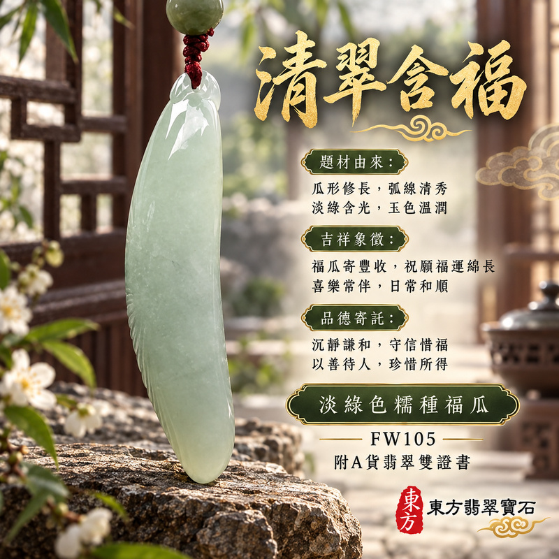 翡翠福瓜項鍊玉珮|福氣綿延・豐收圓滿・吉祥安泰|天然A貨翡翠・緬甸玉・糯種・淡綠色|福運連綿|福瓜玉珮・福瓜玉墜・福瓜吊墜・福瓜項鍊|FW105|客製化訂做福瓜玉珮、福瓜玉墜、福瓜吊墜、福瓜項鍊|附A貨翡翠雙證書 翡翠福瓜項鍊玉珮|福氣綿延・豐收圓滿・吉祥安泰|天然A貨翡翠・緬甸玉・糯種・淡綠色|福運連綿|福瓜玉珮・福瓜玉墜・福瓜吊墜・福瓜項鍊|FW105|客製化訂做福瓜玉珮、福瓜玉墜、福瓜吊墜、福瓜項鍊|附A貨翡翠雙證書