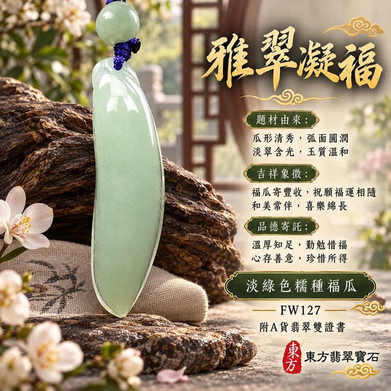 翡翠福瓜項鍊玉珮|福氣綿延・豐收圓滿・吉祥安泰|天然A貨翡翠・緬甸玉・糯種・淡綠色|福運連綿|福瓜玉珮・福瓜玉墜・福瓜吊墜・福瓜項鍊|FW127|客製化訂做福瓜玉珮、福瓜玉墜、福瓜吊墜、福瓜項鍊|附A貨翡翠雙證書 翡翠福瓜項鍊玉珮|福氣綿延・豐收圓滿・吉祥安泰|天然A貨翡翠・緬甸玉・糯種・淡綠色|福運連綿|福瓜玉珮・福瓜玉墜・福瓜吊墜・福瓜項鍊|FW127|客製化訂做福瓜玉珮、福瓜玉墜、福瓜吊墜、福瓜項鍊|附A貨翡翠雙證書
