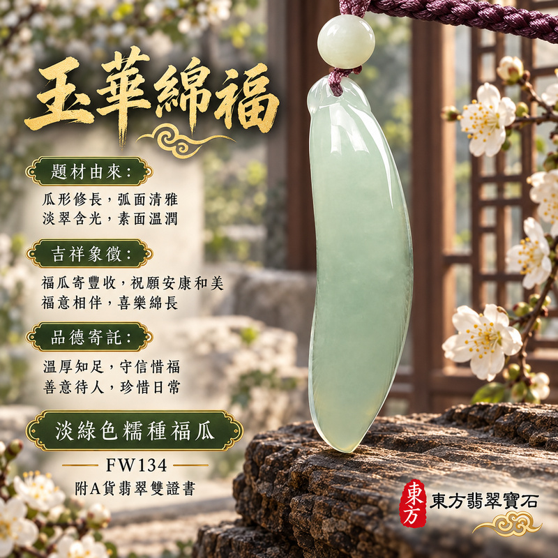 翡翠福瓜項鍊玉珮|福氣綿延・豐收圓滿・吉祥安泰|天然A貨翡翠・緬甸玉・糯種・淡綠色|福運連綿|福瓜玉珮・福瓜玉墜・福瓜吊墜・福瓜項鍊|FW134|客製化訂做福瓜玉珮、福瓜玉墜、福瓜吊墜、福瓜項鍊|附A貨翡翠雙證書 翡翠福瓜項鍊玉珮|福氣綿延・豐收圓滿・吉祥安泰|天然A貨翡翠・緬甸玉・糯種・淡綠色|福運連綿|福瓜玉珮・福瓜玉墜・福瓜吊墜・福瓜項鍊|FW134|客製化訂做福瓜玉珮、福瓜玉墜、福瓜吊墜、福瓜項鍊|附A貨翡翠雙證書