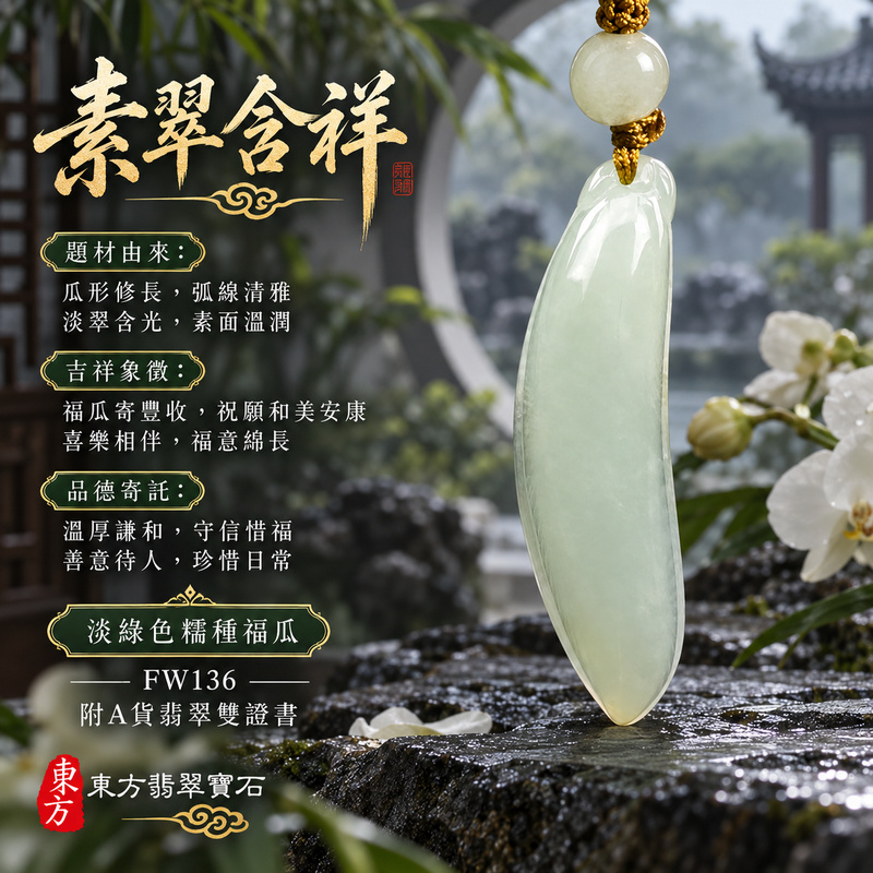 翡翠福瓜項鍊玉珮|福氣綿延・豐收圓滿・吉祥安泰|天然A貨翡翠・緬甸玉・糯種・淡綠色|福運連綿|福瓜玉珮・福瓜玉墜・福瓜吊墜・福瓜項鍊|FW136|客製化訂做福瓜玉珮、福瓜玉墜、福瓜吊墜、福瓜項鍊|附A貨翡翠雙證書 翡翠福瓜項鍊玉珮|福氣綿延・豐收圓滿・吉祥安泰|天然A貨翡翠・緬甸玉・糯種・淡綠色|福運連綿|福瓜玉珮・福瓜玉墜・福瓜吊墜・福瓜項鍊|FW136|客製化訂做福瓜玉珮、福瓜玉墜、福瓜吊墜、福瓜項鍊|附A貨翡翠雙證書