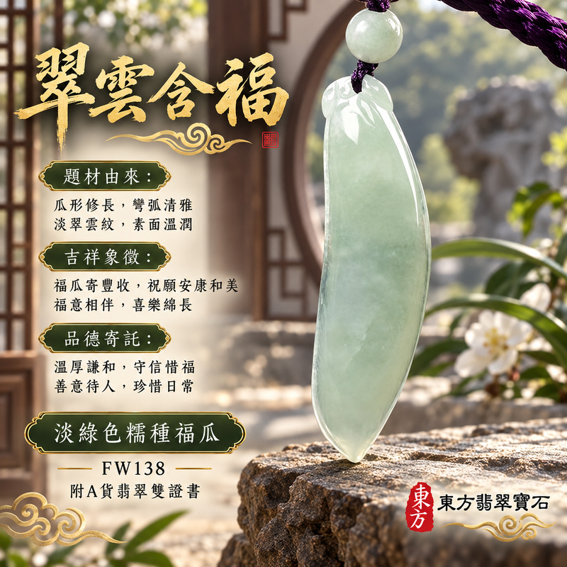 翡翠福瓜項鍊玉珮|福氣綿延・豐收圓滿・吉祥安泰|天然A貨翡翠・緬甸玉・糯種・淡綠色|福運連綿|福瓜玉珮・福瓜玉墜・福瓜吊墜・福瓜項鍊|FW138|客製化訂做福瓜玉珮、福瓜玉墜、福瓜吊墜、福瓜項鍊|附A貨翡翠雙證書 翡翠福瓜項鍊玉珮|福氣綿延・豐收圓滿・吉祥安泰|天然A貨翡翠・緬甸玉・糯種・淡綠色|福運連綿|福瓜玉珮・福瓜玉墜・福瓜吊墜・福瓜項鍊|FW138|客製化訂做福瓜玉珮、福瓜玉墜、福瓜吊墜、福瓜項鍊|附A貨翡翠雙證書