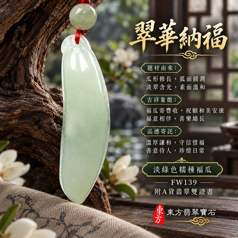 翡翠福瓜項鍊玉珮|福氣綿延・豐收圓滿・吉祥安泰|天然A貨翡翠・緬甸玉・糯種・淡綠色|福運連綿|福瓜玉珮・福瓜玉墜・福瓜吊墜・福瓜項鍊|FW139|客製化訂做福瓜玉珮、福瓜玉墜、福瓜吊墜、福瓜項鍊|附A貨翡翠雙證書 翡翠福瓜項鍊玉珮|福氣綿延・豐收圓滿・吉祥安泰|天然A貨翡翠・緬甸玉・糯種・淡綠色|福運連綿|福瓜玉珮・福瓜玉墜・福瓜吊墜・福瓜項鍊|FW139|客製化訂做福瓜玉珮、福瓜玉墜、福瓜吊墜、福瓜項鍊|附A貨翡翠雙證書