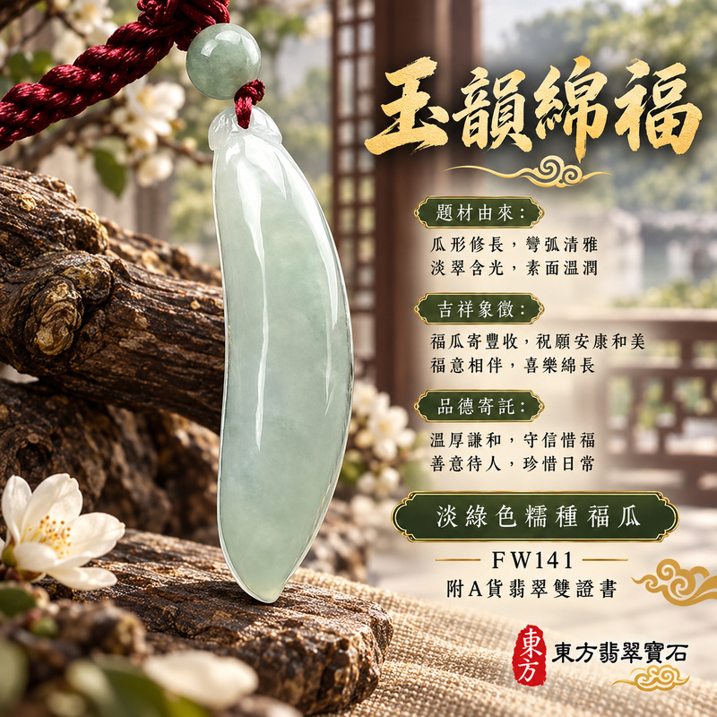 翡翠福瓜項鍊玉珮|福氣綿延・豐收圓滿・吉祥安泰|天然A貨翡翠・緬甸玉・糯種・淡綠色|福運連綿|福瓜玉珮・福瓜玉墜・福瓜吊墜・福瓜項鍊|FW141|客製化訂做福瓜玉珮、福瓜玉墜、福瓜吊墜、福瓜項鍊|附A貨翡翠雙證書 翡翠福瓜項鍊玉珮|福氣綿延・豐收圓滿・吉祥安泰|天然A貨翡翠・緬甸玉・糯種・淡綠色|福運連綿|福瓜玉珮・福瓜玉墜・福瓜吊墜・福瓜項鍊|FW141|客製化訂做福瓜玉珮、福瓜玉墜、福瓜吊墜、福瓜項鍊|附A貨翡翠雙證書