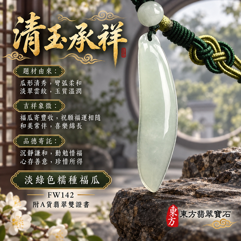 翡翠福瓜項鍊玉珮|福氣綿延・豐收圓滿・吉祥安泰|天然A貨翡翠・緬甸玉・糯種・淡綠色|福運連綿|福瓜玉珮・福瓜玉墜・福瓜吊墜・福瓜項鍊|FW142|客製化訂做福瓜玉珮、福瓜玉墜、福瓜吊墜、福瓜項鍊|附A貨翡翠雙證書 翡翠福瓜項鍊玉珮|福氣綿延・豐收圓滿・吉祥安泰|天然A貨翡翠・緬甸玉・糯種・淡綠色|福運連綿|福瓜玉珮・福瓜玉墜・福瓜吊墜・福瓜項鍊|FW142|客製化訂做福瓜玉珮、福瓜玉墜、福瓜吊墜、福瓜項鍊|附A貨翡翠雙證書