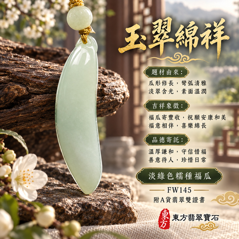 翡翠福瓜項鍊玉珮|福氣綿延・豐收圓滿・吉祥安泰|天然A貨翡翠・緬甸玉・糯種・淡綠色|福運連綿|福瓜玉珮・福瓜玉墜・福瓜吊墜・福瓜項鍊|FW145|客製化訂做福瓜玉珮、福瓜玉墜、福瓜吊墜、福瓜項鍊|附A貨翡翠雙證書 翡翠福瓜項鍊玉珮|福氣綿延・豐收圓滿・吉祥安泰|天然A貨翡翠・緬甸玉・糯種・淡綠色|福運連綿|福瓜玉珮・福瓜玉墜・福瓜吊墜・福瓜項鍊|FW145|客製化訂做福瓜玉珮、福瓜玉墜、福瓜吊墜、福瓜項鍊|附A貨翡翠雙證書
