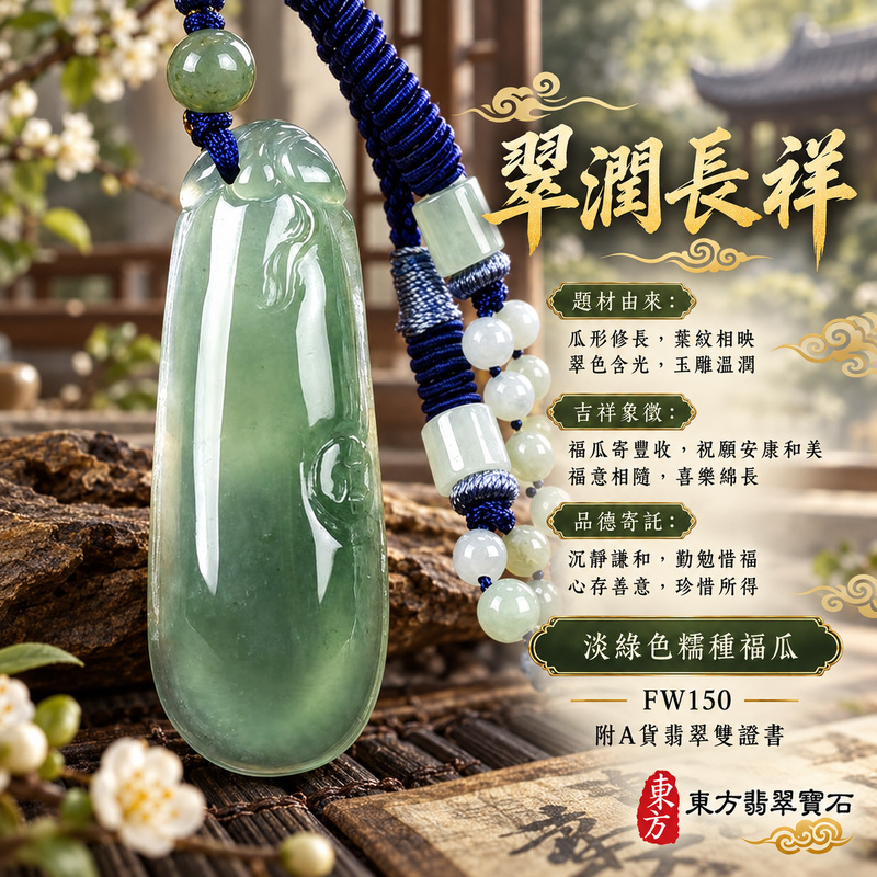 翡翠福瓜項鍊玉珮|福氣綿延・豐收圓滿・吉祥安泰|天然A貨翡翠・緬甸玉・糯種・淡綠色|福運連綿|福瓜玉珮・福瓜玉墜・福瓜吊墜・福瓜項鍊|FW150|客製化訂做福瓜玉珮、福瓜玉墜、福瓜吊墜、福瓜項鍊|附A貨翡翠雙證書 翡翠福瓜項鍊玉珮|福氣綿延・豐收圓滿・吉祥安泰|天然A貨翡翠・緬甸玉・糯種・淡綠色|福運連綿|福瓜玉珮・福瓜玉墜・福瓜吊墜・福瓜項鍊|FW150|客製化訂做福瓜玉珮、福瓜玉墜、福瓜吊墜、福瓜項鍊|附A貨翡翠雙證書