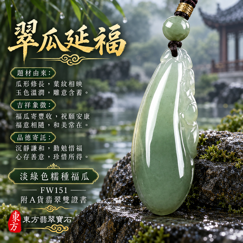 翡翠福瓜項鍊玉珮|福氣綿延・豐收圓滿・吉祥安泰|天然A貨翡翠・緬甸玉・糯種・淡綠色|福運連綿|福瓜玉珮・福瓜玉墜・福瓜吊墜・福瓜項鍊|FW151|客製化訂做福瓜玉珮、福瓜玉墜、福瓜吊墜、福瓜項鍊|附A貨翡翠雙證書 翡翠福瓜項鍊玉珮|福氣綿延・豐收圓滿・吉祥安泰|天然A貨翡翠・緬甸玉・糯種・淡綠色|福運連綿|福瓜玉珮・福瓜玉墜・福瓜吊墜・福瓜項鍊|FW151|客製化訂做福瓜玉珮、福瓜玉墜、福瓜吊墜、福瓜項鍊|附A貨翡翠雙證書