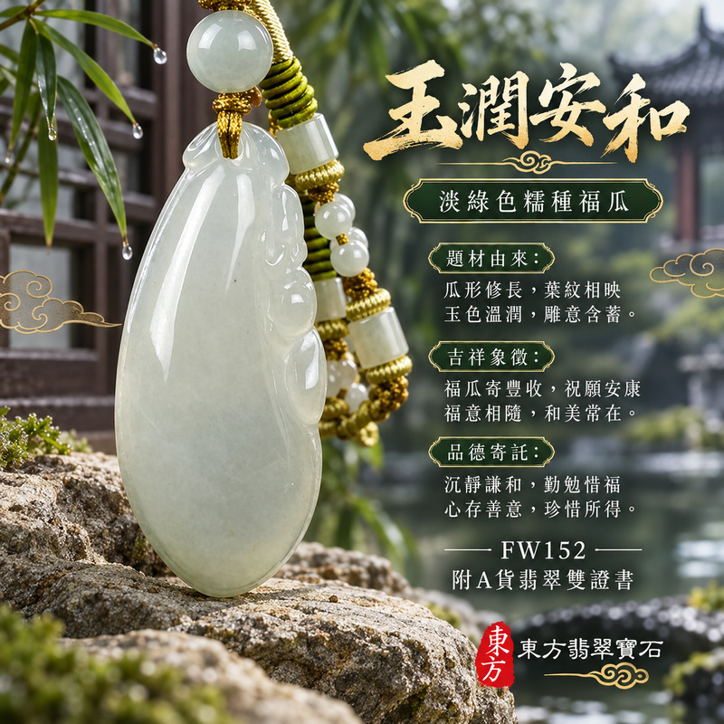 翡翠福瓜項鍊玉珮|福氣綿延・豐收圓滿・吉祥安泰|天然A貨翡翠・緬甸玉・糯種・淡綠色|福運連綿|福瓜玉珮・福瓜玉墜・福瓜吊墜・福瓜項鍊|FW152|客製化訂做福瓜玉珮、福瓜玉墜、福瓜吊墜、福瓜項鍊|附A貨翡翠雙證書 翡翠福瓜項鍊玉珮|福氣綿延・豐收圓滿・吉祥安泰|天然A貨翡翠・緬甸玉・糯種・淡綠色|福運連綿|福瓜玉珮・福瓜玉墜・福瓜吊墜・福瓜項鍊|FW152|客製化訂做福瓜玉珮、福瓜玉墜、福瓜吊墜、福瓜項鍊|附A貨翡翠雙證書