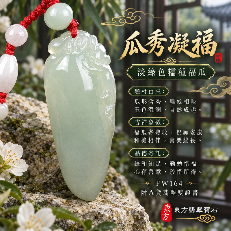翡翠福瓜項鍊玉珮|福氣綿延・豐收圓滿・吉祥安泰|天然A貨翡翠・緬甸玉・糯種・淡綠色|福運連綿|福瓜玉珮・福瓜玉墜・福瓜吊墜・福瓜項鍊|FW164|客製化訂做福瓜玉珮、福瓜玉墜、福瓜吊墜、福瓜項鍊|附A貨翡翠雙證書 翡翠福瓜項鍊玉珮|福氣綿延・豐收圓滿・吉祥安泰|天然A貨翡翠・緬甸玉・糯種・淡綠色|福運連綿|福瓜玉珮・福瓜玉墜・福瓜吊墜・福瓜項鍊|FW164|客製化訂做福瓜玉珮、福瓜玉墜、福瓜吊墜、福瓜項鍊|附A貨翡翠雙證書