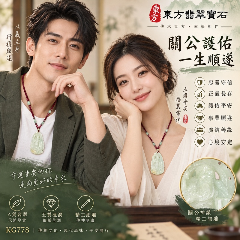 翡翠關公項鍊玉珮|關聖帝君立身護正・聚義守信・厚福承安|A貨翡翠青白帶黃玉色・溫潤半透・火焰祥光隨形雕|緬甸玉關公玉墜・關公牌玉珮KG778|客製化訂做各式翡翠關公吊墜玉珮項鍊|附A貨翡翠雙證書2 翡翠關公項鍊玉珮|關聖帝君立身護正・聚義守信・厚福承安|A貨翡翠青白帶黃玉色・溫潤半透・火焰祥光隨形雕|緬甸玉關公玉墜・關公牌玉珮KG778|客製化訂做各式翡翠關公吊墜玉珮項鍊|附A貨翡翠雙證書2