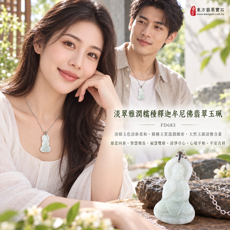 淡翠雅潤糯種釋迦牟尼佛翡翠玉珮|FD683|佛祖天然A貨緬甸玉項鍊吊墜・淡綠玉色清新柔和・糯種玉質溫潤綿密・天然玉韻清雅含蓄・佛教題材寄託慈悲善念|寓意慈悲向善、智慧增長、福慧雙修、清淨守心、心境平和、善緣相伴、平安吉祥|可客製訂做各式翡翠釋迦牟尼佛吊墜玉珮項鍊|附A貨翡翠雙證書2 淡翠雅潤糯種釋迦牟尼佛翡翠玉珮|FD683|佛祖天然A貨緬甸玉項鍊吊墜・淡綠玉色清新柔和・糯種玉質溫潤綿密・天然玉韻清雅含蓄・佛教題材寄託慈悲善念|寓意慈悲向善、智慧增長、福慧雙修、清淨守心、心境平和、善緣相伴、平安吉祥|可客製訂做各式翡翠釋迦牟尼佛吊墜玉珮項鍊|附A貨翡翠雙證書2