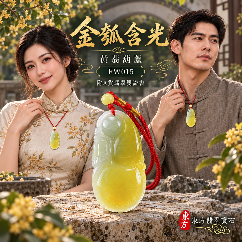 已售出可訂做｜翡翠葫蘆項鍊玉珮｜福祿相隨・平安吉祥・家業興旺｜天然A貨翡翠・緬甸玉・黃翡｜葫蘆有福｜葫蘆玉珮・葫蘆玉墜・葫蘆吊墜・葫蘆項鍊｜FW015｜客製化訂做葫蘆玉珮、葫蘆玉墜、葫蘆吊墜、葫蘆項鍊｜附A貨翡翠雙證書