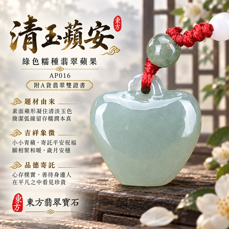 已售出可訂做｜翡翠蘋果項鍊玉珮｜平平安安・圓滿順遂・真摯祝福｜天然A貨翡翠・緬甸玉・糯種・綠色｜平平安安｜蘋果玉珮・蘋果玉墜・蘋果吊墜・蘋果項鍊｜AP016｜客製化訂做蘋果玉珮、蘋果玉墜、蘋果吊墜、蘋果項鍊｜附A貨翡翠雙證書
