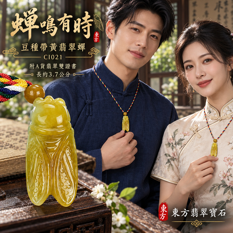 翡翠蟬項鍊玉珮|一鳴驚人・清雅自勵・前程順遂|天然A貨翡翠・緬甸玉・豆種・黃翡翠・帶黃翡|腰纏萬貫|蟬玉珮・蟬玉墜・蟬吊墜・蟬項鍊|CI021|客製化訂做蟬玉珮、蟬玉墜、蟬吊墜、蟬項鍊|附A貨翡翠雙證書 翡翠蟬項鍊玉珮|一鳴驚人・清雅自勵・前程順遂|天然A貨翡翠・緬甸玉・豆種・黃翡翠・帶黃翡|腰纏萬貫|蟬玉珮・蟬玉墜・蟬吊墜・蟬項鍊|CI021|客製化訂做蟬玉珮、蟬玉墜、蟬吊墜、蟬項鍊|附A貨翡翠雙證書