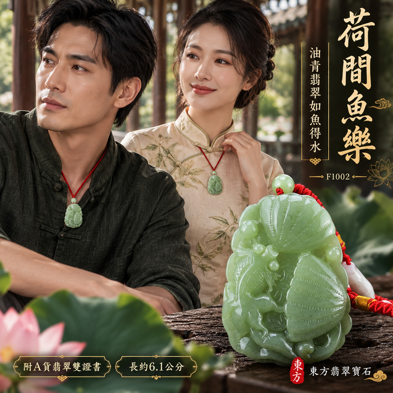 翡翠魚項鍊玉珮｜年年有餘・富足圓滿・吉祥順遂｜天然A貨翡翠・緬甸玉・油青｜如魚得水｜魚玉珮・魚玉墜・魚吊墜・魚項鍊｜FI002｜客製化訂做魚玉珮、魚玉墜、魚吊墜、魚項鍊｜附A貨翡翠雙證書