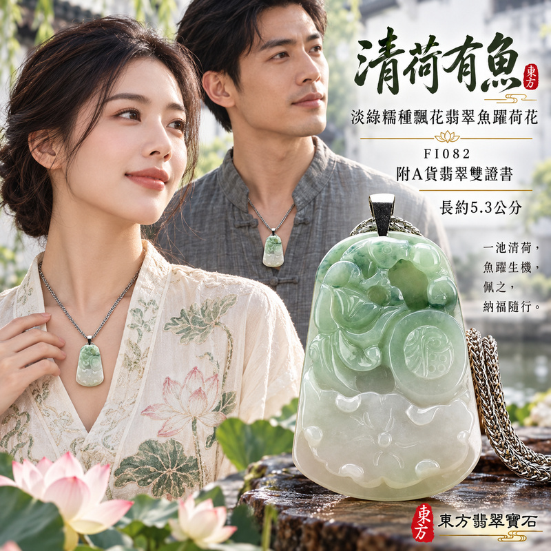 翡翠魚項鍊玉珮|年年有餘・富足圓滿・吉祥順遂|天然A貨翡翠・緬甸玉・糯種・淡綠・帶飄花|魚躍荷花、招財如意魚|魚玉珮・魚玉墜・魚吊墜・魚項鍊|FI082|客製化訂做魚玉珮、魚玉墜、魚吊墜、魚項鍊|附A貨翡翠雙證書 翡翠魚項鍊玉珮|年年有餘・富足圓滿・吉祥順遂|天然A貨翡翠・緬甸玉・糯種・淡綠・帶飄花|魚躍荷花、招財如意魚|魚玉珮・魚玉墜・魚吊墜・魚項鍊|FI082|客製化訂做魚玉珮、魚玉墜、魚吊墜、魚項鍊|附A貨翡翠雙證書