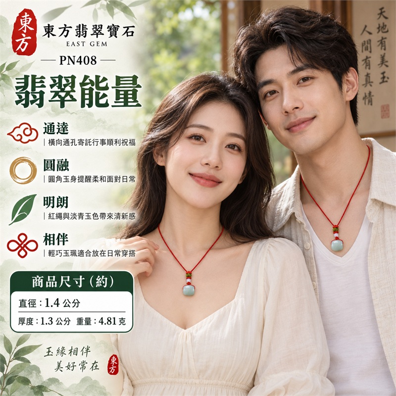 糯種淡青綠翡翠路路通項鍊玉珮|路路暢通・平安順心・圓融處事・前程順遂・真摯祝福|淡青綠玉色・圓角短桶・橫向通孔・素面光澤・紅色編繩・淡紫小珠・綠色編結・小巧飽滿・清新撞色|緬甸A貨糯種翡翠|PN408|可洽客製訂做同款路路通項鍊玉珮|附中國玉石鑑定所與東方翡翠寶石保證書 2 糯種淡青綠翡翠路路通項鍊玉珮|路路暢通・平安順心・圓融處事・前程順遂・真摯祝福|淡青綠玉色・圓角短桶・橫向通孔・素面光澤・紅色編繩・淡紫小珠・綠色編結・小巧飽滿・清新撞色|緬甸A貨糯種翡翠|PN408|可洽客製訂做同款路路通項鍊玉珮|附中國玉石鑑定所與東方翡翠寶石保證書 2