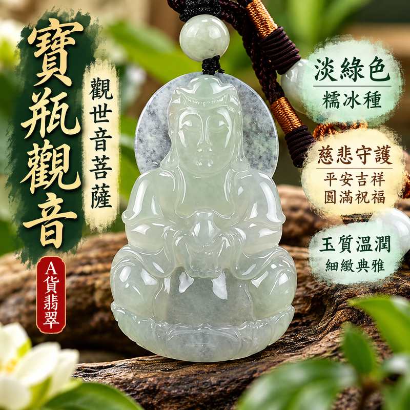 淡綠色糯冰種寶瓶觀音觀世音菩薩玉珮 I 慈悲守護平安吉祥圓滿祝福 GY1074 清雅淡綠玉質溫潤細緻寶瓶觀音造型 I 緬甸A貨翡翠觀世音菩薩玉珮附雙證書適合日常佩戴收藏送禮傳承祝福祈願平安順心安心隨身佩戴東方傳統玉文化吉祥飾品1 淡綠色糯冰種寶瓶觀音觀世音菩薩玉珮 I 慈悲守護平安吉祥圓滿祝福 GY1074 清雅淡綠玉質溫潤細緻寶瓶觀音造型 I 緬甸A貨翡翠觀世音菩薩玉珮附雙證書適合日常佩戴收藏送禮傳承祝福祈願平安順心安心隨身佩戴東方傳統玉文化吉祥飾品1