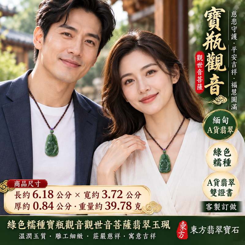綠色糯種寶瓶觀音觀世音菩薩翡翠玉珮 I 慈悲守護平安吉祥清淨圓滿寶瓶觀音文化寓意 GY1076 福慧祥和日常佩戴祝福 I 緬甸A貨翡翠觀世音菩薩玉墜項鍊附雙證書 I 土木五行溫潤綠色糯種玉質傳統玉文化守護象徵 I 男女皆宜佩戴收藏送禮客製化訂做翡翠觀音吊墜玉珮項鍊2 綠色糯種寶瓶觀音觀世音菩薩翡翠玉珮 I 慈悲守護平安吉祥清淨圓滿寶瓶觀音文化寓意 GY1076 福慧祥和日常佩戴祝福 I 緬甸A貨翡翠觀世音菩薩玉墜項鍊附雙證書 I 土木五行溫潤綠色糯種玉質傳統玉文化守護象徵 I 男女皆宜佩戴收藏送禮客製化訂做翡翠觀音吊墜玉珮項鍊2