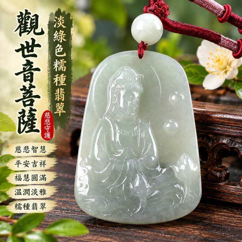 淡綠色糯種觀音觀世音菩薩翡翠玉珮 I 慈悲智慧守護平安吉祥福慧圓滿 GY1309 溫潤淡雅糯種翡翠觀音玉墜 I 緬甸A貨翡翠觀世音菩薩玉珮附雙證書 I 木土五行傳統玉文化祝福男女皆宜日常佩戴收藏送禮客製化訂做觀音吊墜玉珮項鍊 I 天然翡翠質感祥和典雅自用祈福親友祝福紀念珍藏1 淡綠色糯種觀音觀世音菩薩翡翠玉珮 I 慈悲智慧守護平安吉祥福慧圓滿 GY1309 溫潤淡雅糯種翡翠觀音玉墜 I 緬甸A貨翡翠觀世音菩薩玉珮附雙證書 I 木土五行傳統玉文化祝福男女皆宜日常佩戴收藏送禮客製化訂做觀音吊墜玉珮項鍊 I 天然翡翠質感祥和典雅自用祈福親友祝福紀念珍藏1