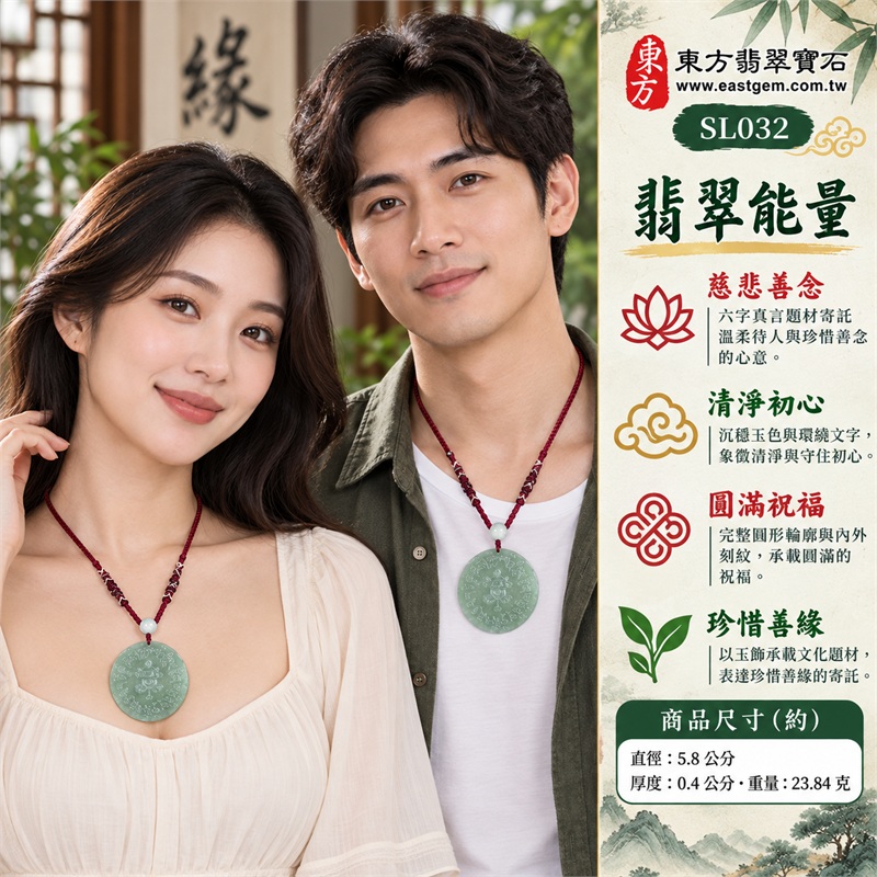 翡翠六字真言唵嘛呢叭咪吽項鍊玉珮・六字大明咒圓形雕紋玉牌吊墜|慈悲善念・清淨初心・圓滿祝福・安定心意・珍惜善緣|綠色玉面・圓形玉牌・環繞文字雕紋・中央刻紋・酒紅編繩・淺色圓珠|緬甸A貨翡翠|SL032|客製化訂做各種翡翠六字真言吊墜玉珮項鍊|附中國玉石鑑定所證書及東方翡翠寶石保證書 2 翡翠六字真言唵嘛呢叭咪吽項鍊玉珮・六字大明咒圓形雕紋玉牌吊墜|慈悲善念・清淨初心・圓滿祝福・安定心意・珍惜善緣|綠色玉面・圓形玉牌・環繞文字雕紋・中央刻紋・酒紅編繩・淺色圓珠|緬甸A貨翡翠|SL032|客製化訂做各種翡翠六字真言吊墜玉珮項鍊|附中國玉石鑑定所證書及東方翡翠寶石保證書 2