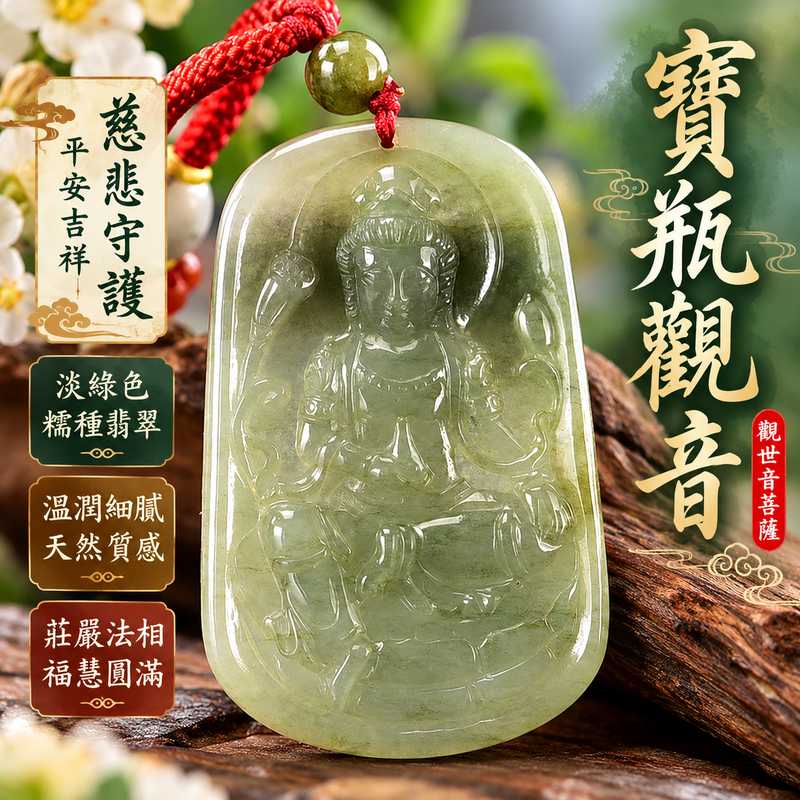 淡綠色糯種寶瓶觀音觀世音菩薩玉珮 I 寶瓶慈悲法相寓意平安守護吉祥圓滿 GY1464 溫潤淡綠翡翠展現東方玉文化祝福 I 緬甸A貨翡翠觀世音菩薩玉珮附雙證書 I 寶瓶觀音慈悲智慧福慧圓滿護佑意涵適合日常佩戴收藏送禮傳遞平安祝福1 淡綠色糯種寶瓶觀音觀世音菩薩玉珮 I 寶瓶慈悲法相寓意平安守護吉祥圓滿 GY1464 溫潤淡綠翡翠展現東方玉文化祝福 I 緬甸A貨翡翠觀世音菩薩玉珮附雙證書 I 寶瓶觀音慈悲智慧福慧圓滿護佑意涵適合日常佩戴收藏送禮傳遞平安祝福1