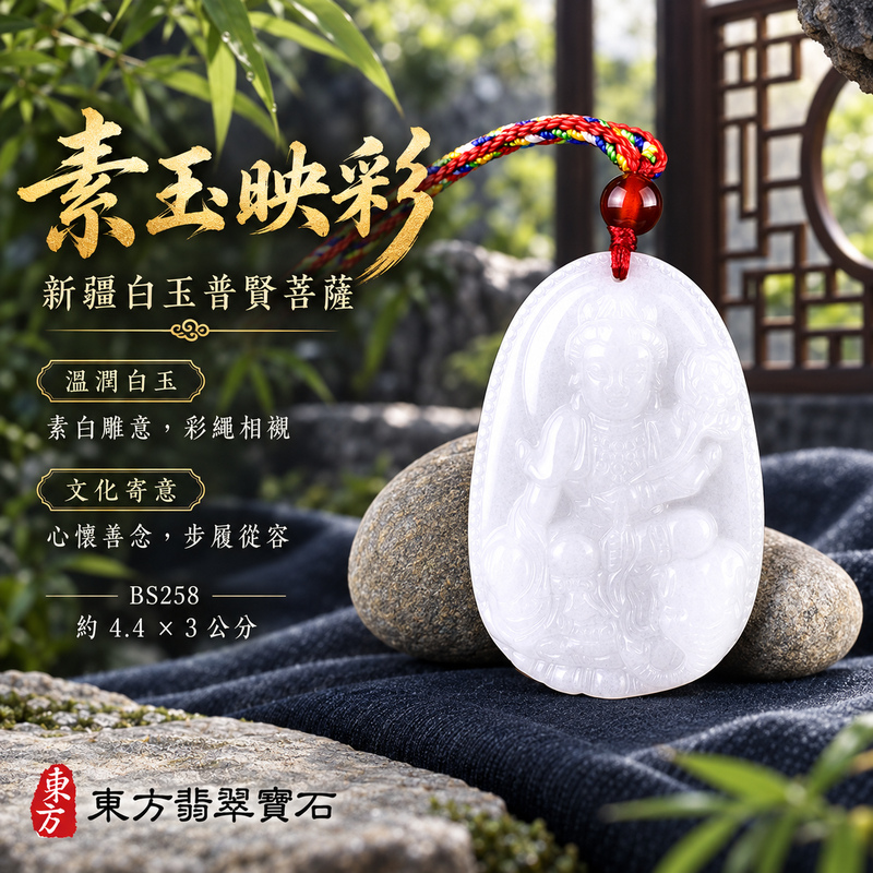新疆白玉普賢菩薩項鍊玉珮|實踐願行・穩健精進・圓滿順遂・平安吉祥|新疆白玉普賢菩薩|遍吉菩薩|普賢菩薩玉珮・普賢菩薩玉墜・普賢菩薩吊墜・普賢菩薩項鍊|BS258|男女玉石項鍊・送禮收藏|客製化訂做普賢菩薩玉珮、普賢菩薩玉墜、普賢菩薩吊墜、普賢菩薩項鍊|附東方翡翠寶石保證卡・東方翡翠寶石 新疆白玉普賢菩薩項鍊玉珮|實踐願行・穩健精進・圓滿順遂・平安吉祥|新疆白玉普賢菩薩|遍吉菩薩|普賢菩薩玉珮・普賢菩薩玉墜・普賢菩薩吊墜・普賢菩薩項鍊|BS258|男女玉石項鍊・送禮收藏|客製化訂做普賢菩薩玉珮、普賢菩薩玉墜、普賢菩薩吊墜、普賢菩薩項鍊|附東方翡翠寶石保證卡・東方翡翠寶石