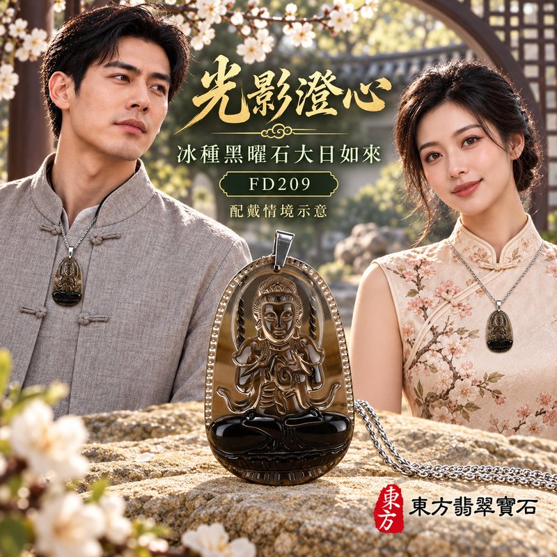 已售出可訂做｜黑曜石大日如來項鍊玉珮｜光明遍照・智慧開展・正念精進・平安守護｜冰種黑曜石大日如來｜大日如來｜大日如來玉珮・大日如來玉墜・大日如來吊墜・大日如來項鍊｜FD209｜男女玉石項鍊・送禮收藏｜客製化訂做大日如來玉珮、大日如來玉墜、大日如來吊墜、大日如來項鍊｜附東方翡翠寶石保證卡・東方翡翠寶石
